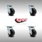 Service Caster 4 Inch Stainless Steel Polyolefin Wheel Swivel Caster Set with Roller Bearings SCC-SS30S420-POR-4 - alternate 3
